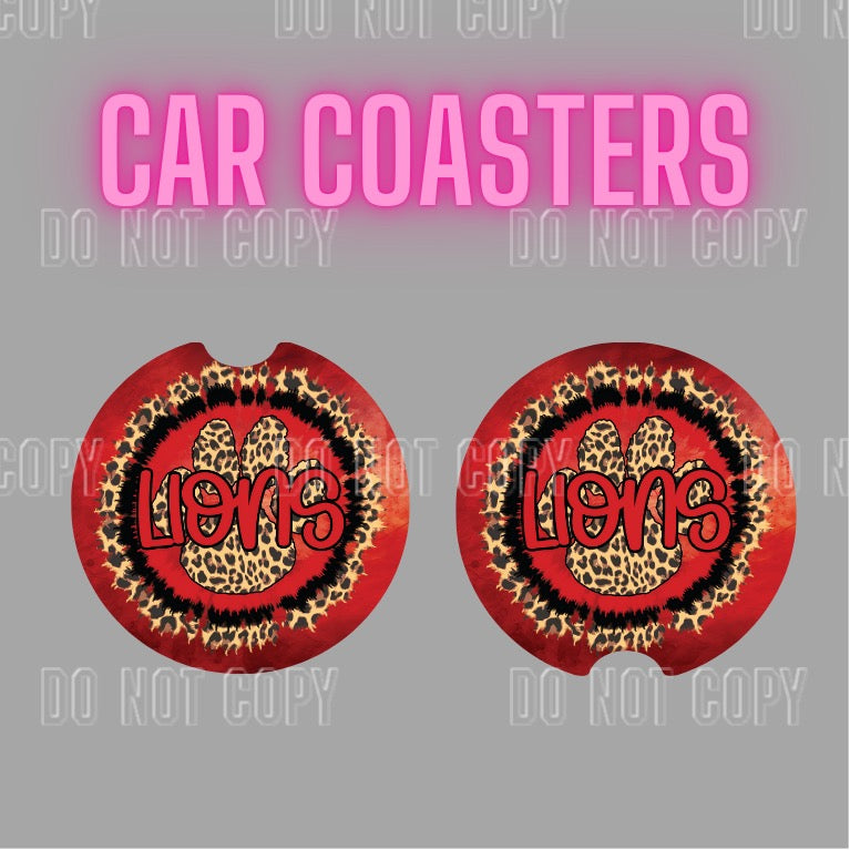 Lions 1 Car Coaster Set