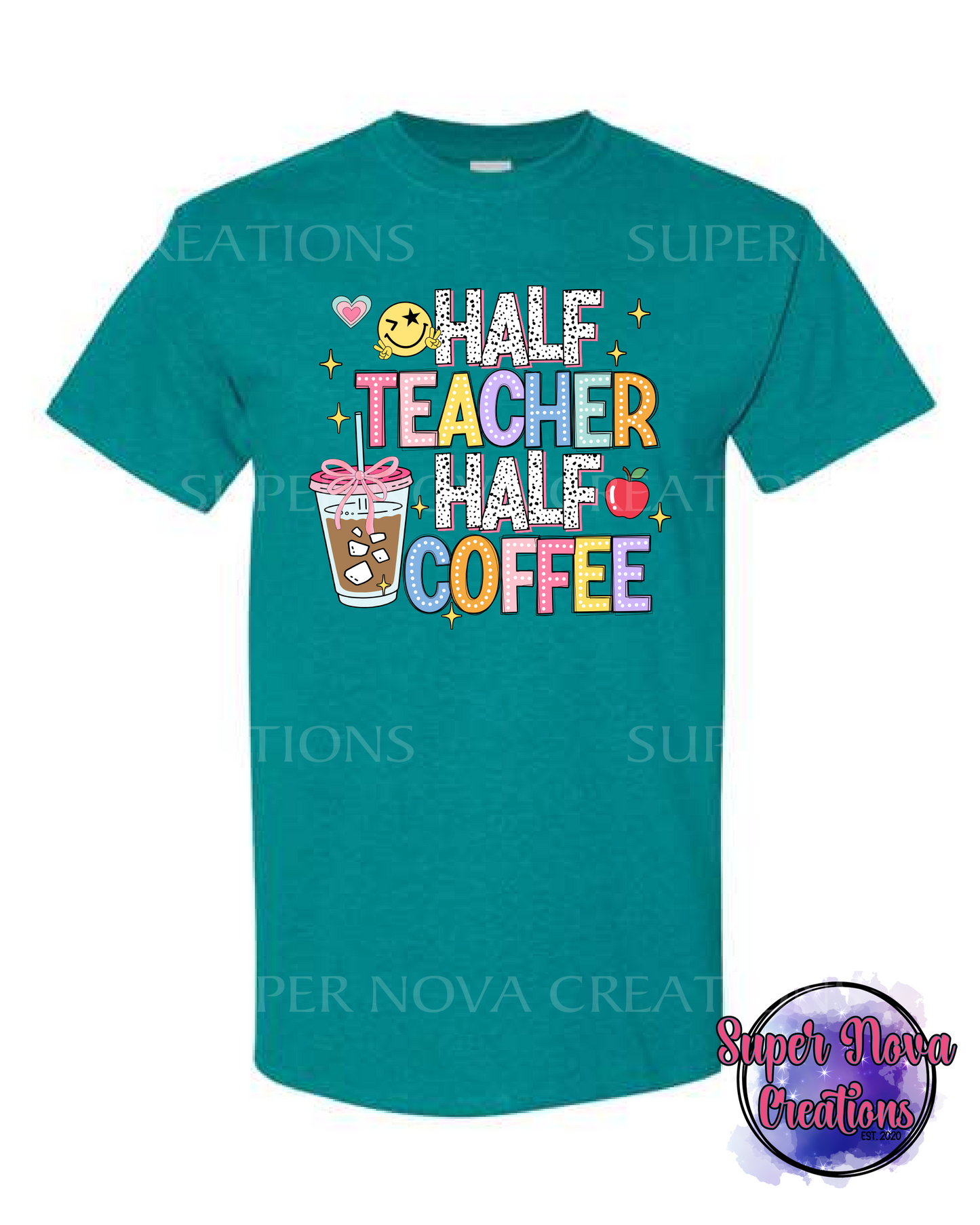 Half Teacher Half Coffee T-shirt