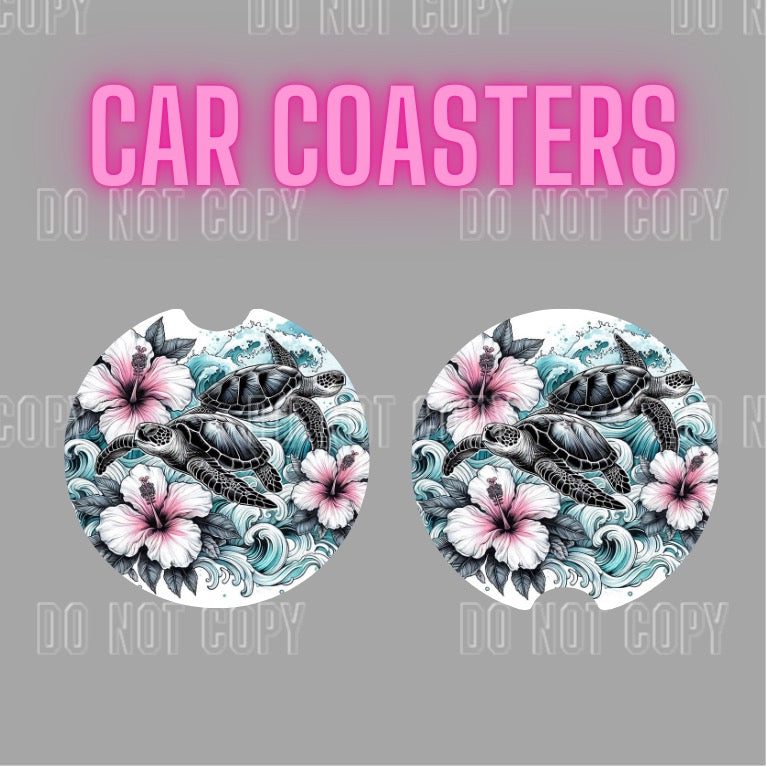 Sea Turtles Car Coaster Set