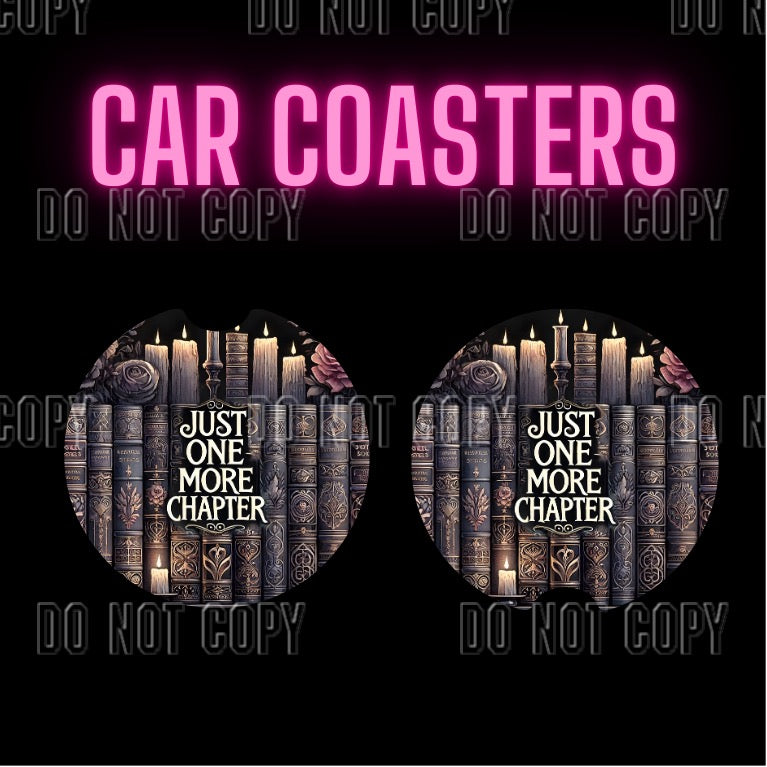 Just one more chapter Car Coaster Set