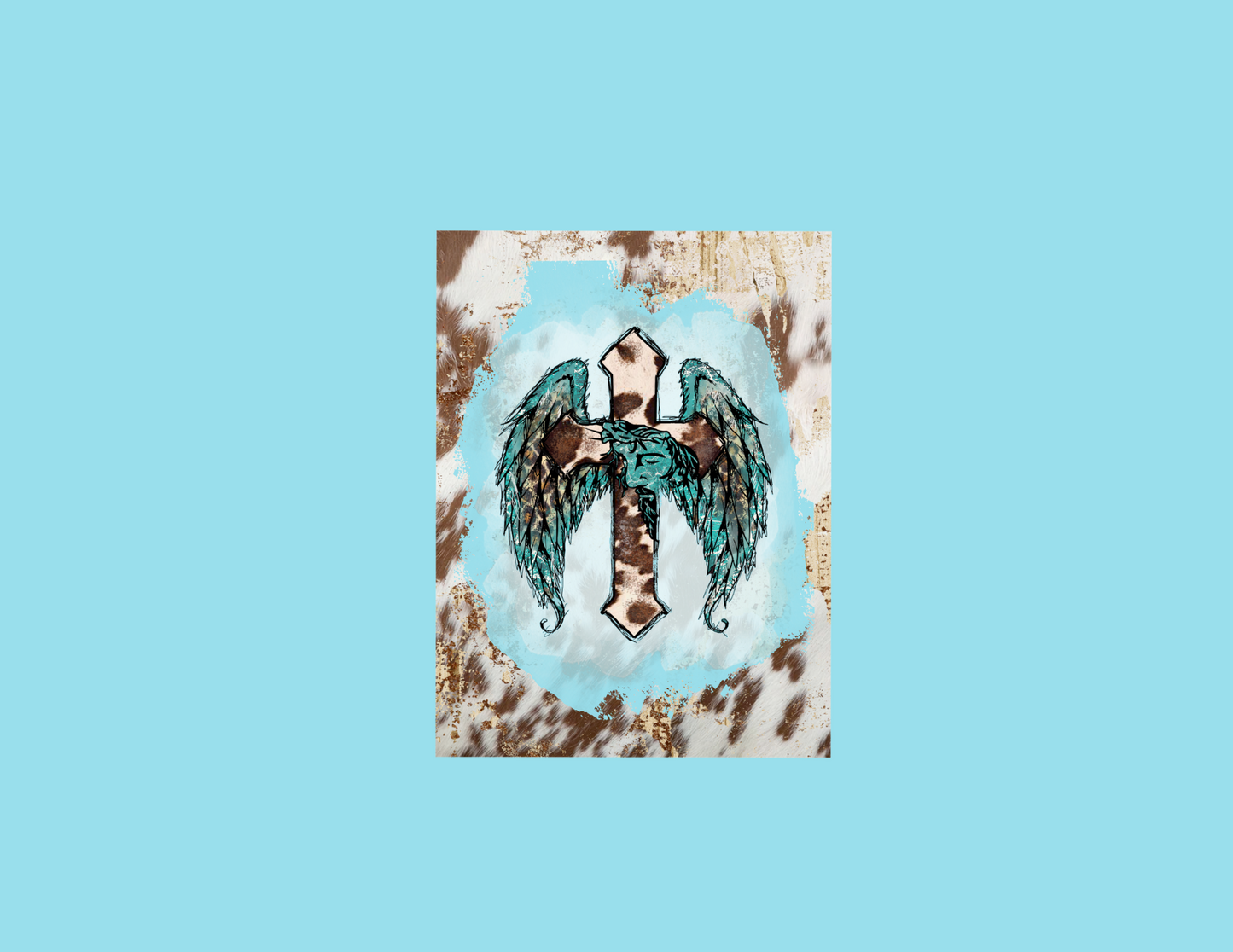 Western Turquoise Cross Air Freshener