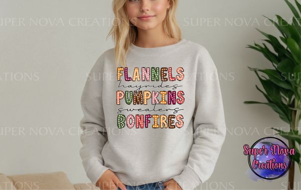 Flannels Pumpkins Bonfires Sweatshirt