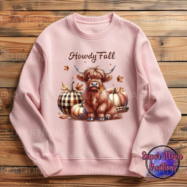 Howdy Fall Highland Cow Sweatshirt