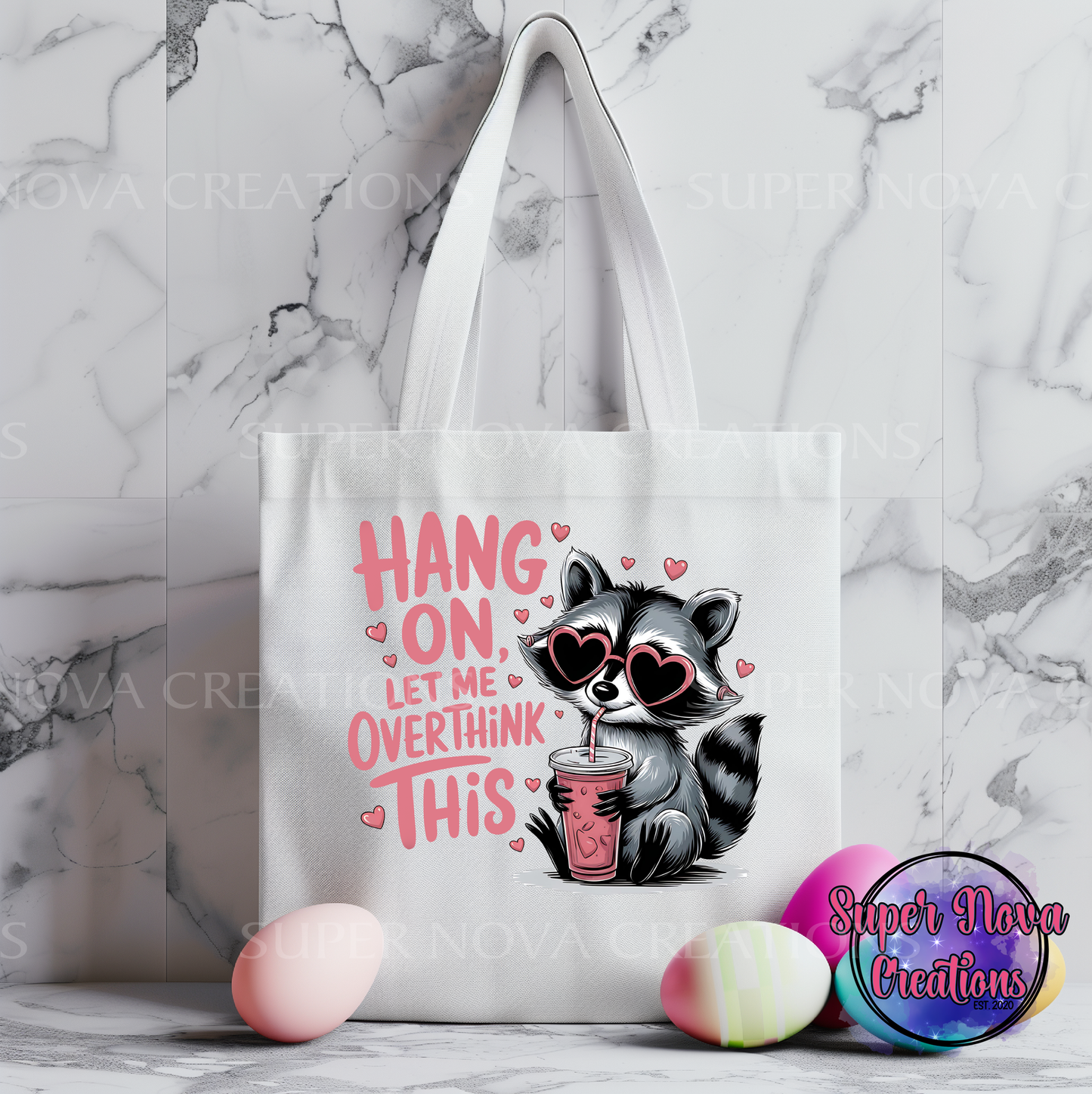 Hang on let me overthink this Racoon Tote Bag