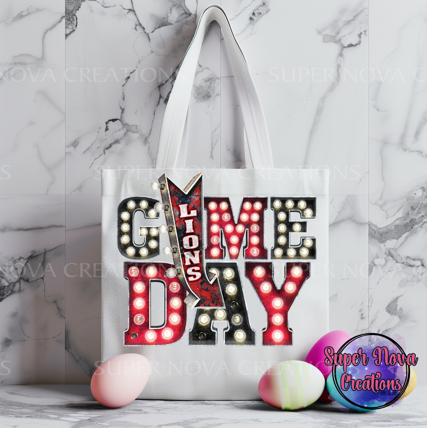 Game Day Lions Tote Bag