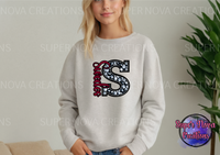 School Mascot Faux Rhinestone Sweatshirt