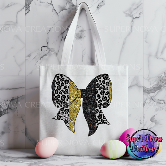 Wildcats Gold Bow Tote Bag