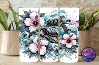 Flowers & Sea Turtles Tumbler