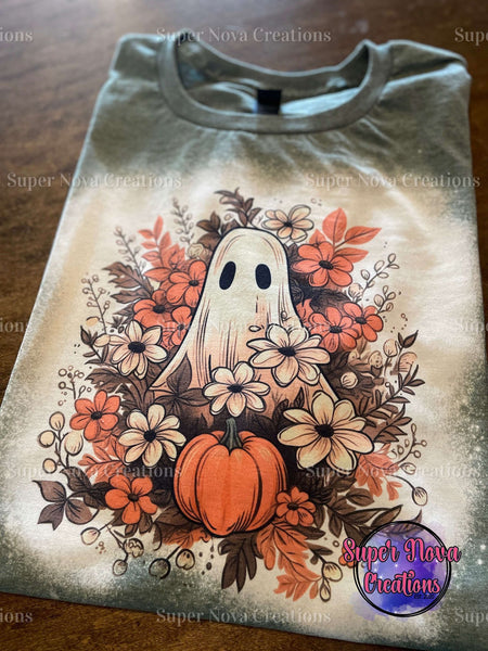 Fall Ghost with Pumpkin T-shirt