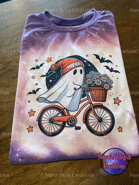 Flowers Ghost on Bike T-shirt