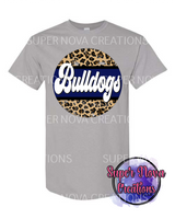 Bulldogs Leopard Circle Logo T-shirt