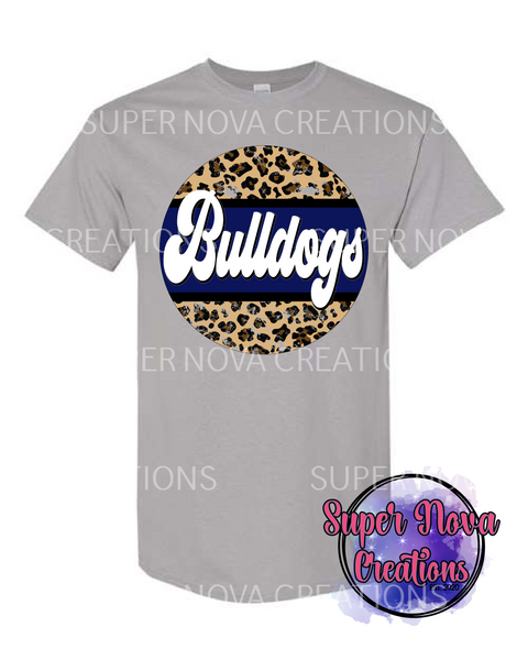 Bulldogs Leopard Circle Logo T-shirt