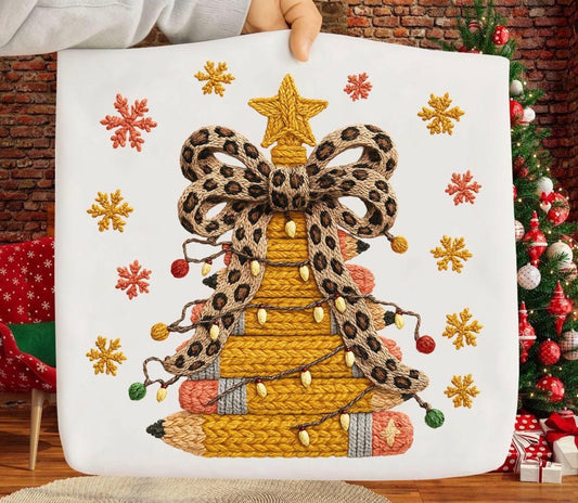 Christmas Tree Pencil Faux Yarn