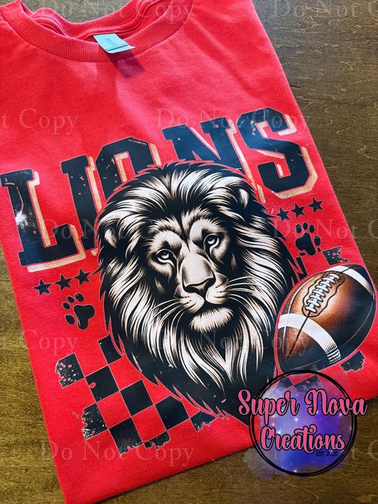 Lions Checkered Football