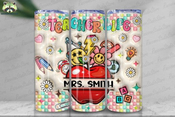 Teacher Life w/apple name tumbler