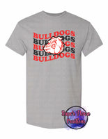 Bulldogs Red & Black Stacked T-shirt