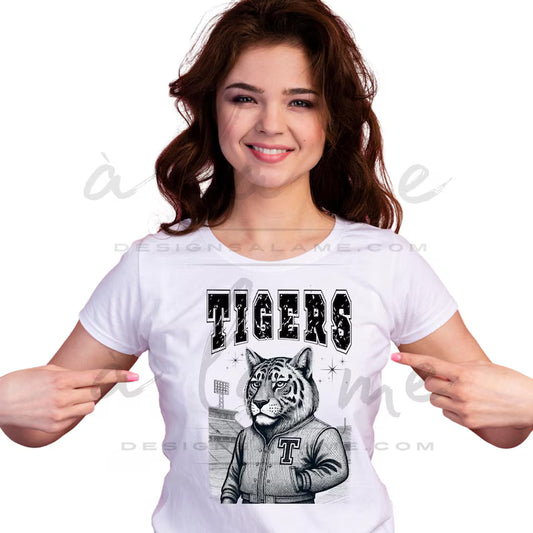 Retro Tigers Letter Jacket Design