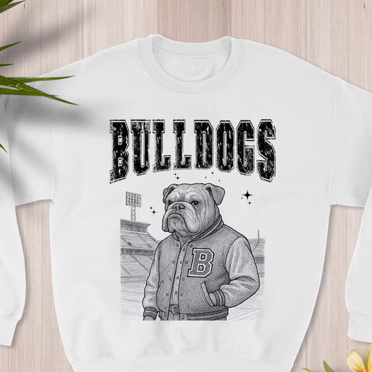 Retro Bulldogs Letter Jacket Design