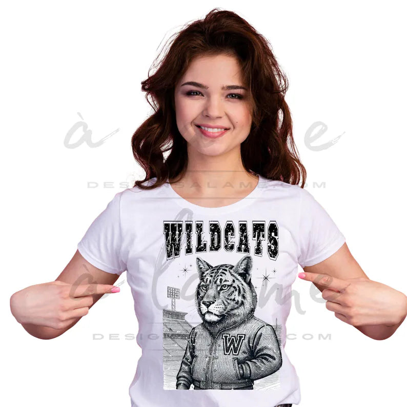 Retro Wildcats Letter Jacket Design