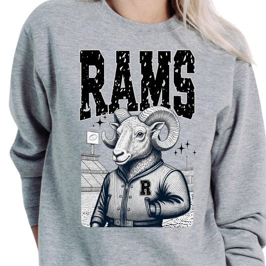 Retro Rams Letter Jacket Design