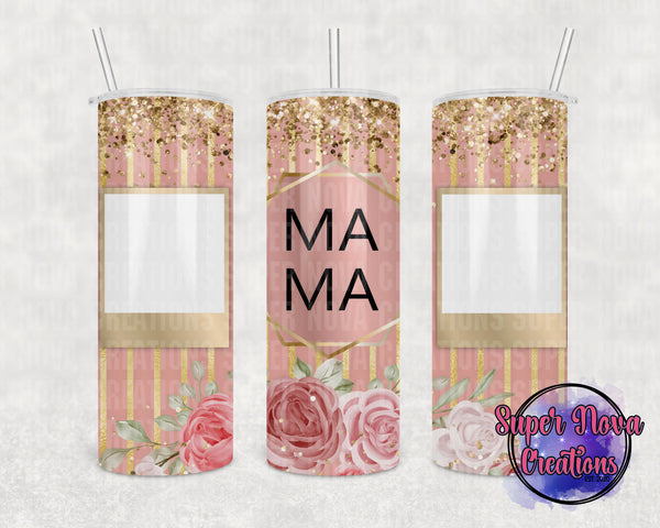 Mama Flower Sparkle Picture Tumbler