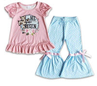 Pre Order - He Is Risen Easter Bell Bottom Outfit